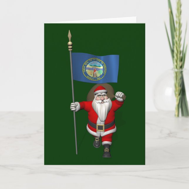 Tomte med Nebraskas flagga Helgkort (Framsida)