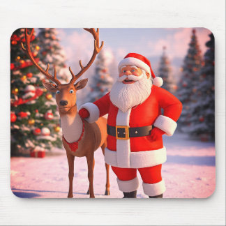 Tomte med Prancer ute på fältet på en tjock Musmatta