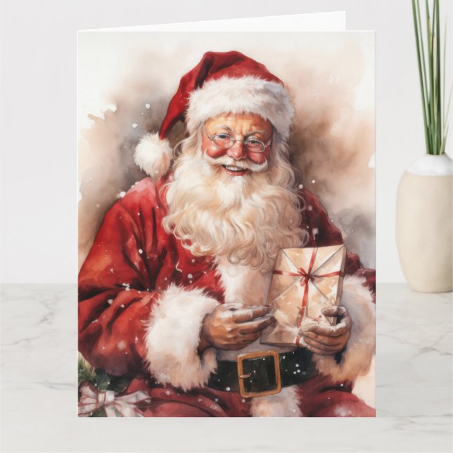 Tomte med present kort (Framsida)