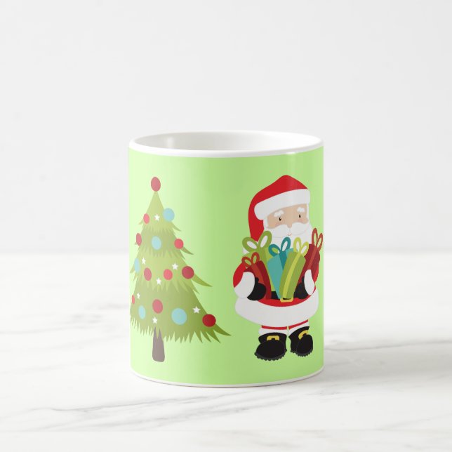 Tomte med presenter och julgran kaffemugg (Center)