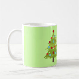 Tomte med presenter och julgran kaffemugg