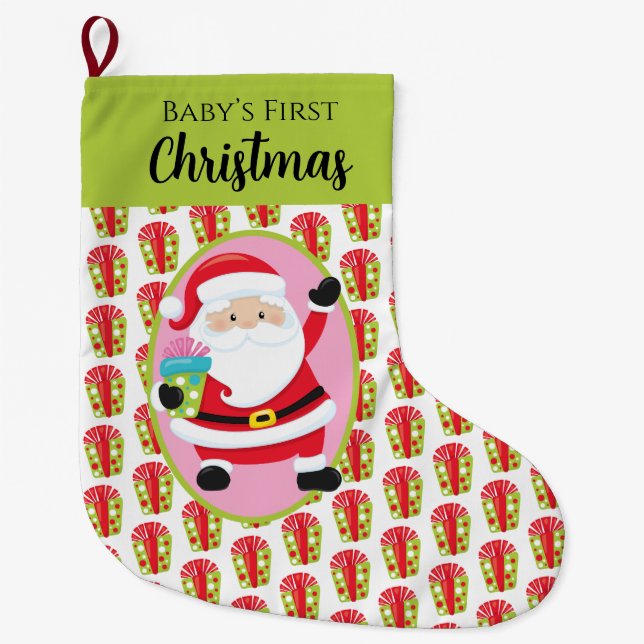 Tomte med presenter stor julstrumpa (Framsidan)