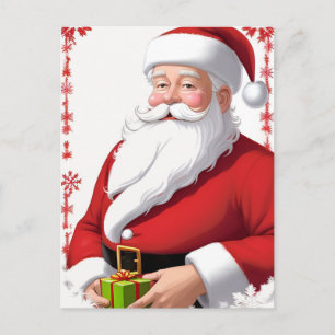 🎄 Tomte med presentlåda Glädje ❄️ Festlig jul Vykort