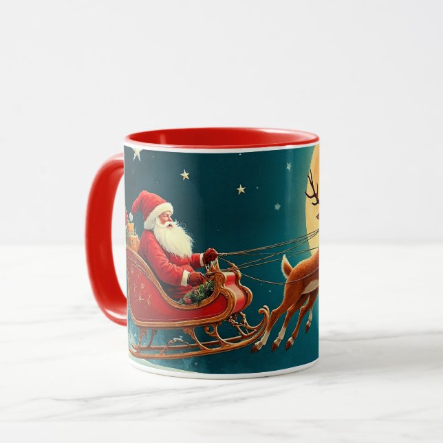 Tomte med renar mugg (Framsida vänster)