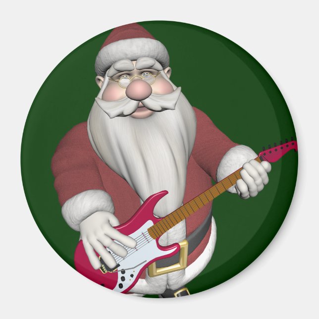 Tomte med röd elgitarr magnet (Framsidan)