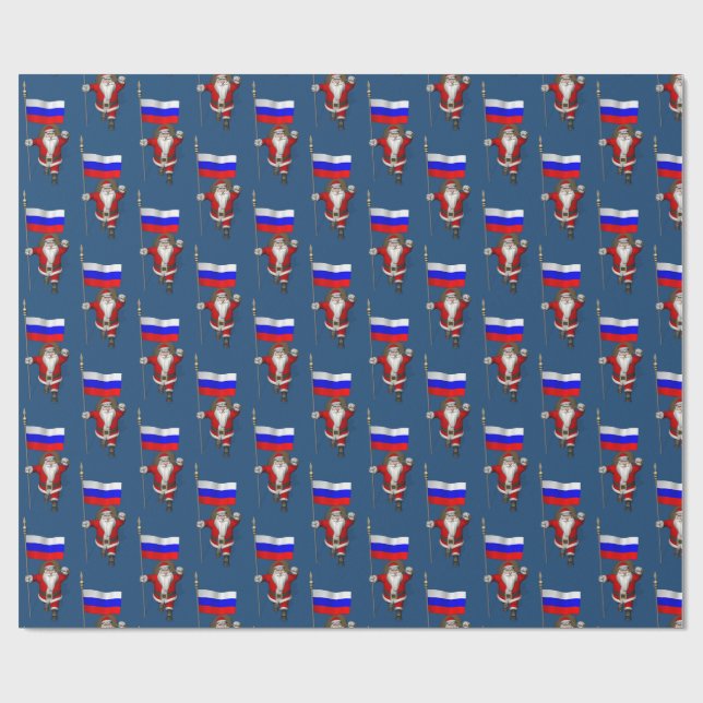 Tomte med Rysslands flagga Presentpapper (Platt)