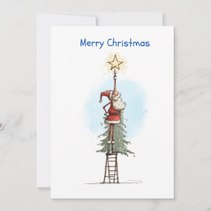 Tomte med stjärna julkort