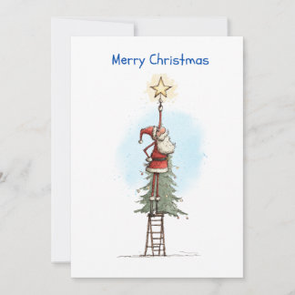 Tomte med stjärna julkort