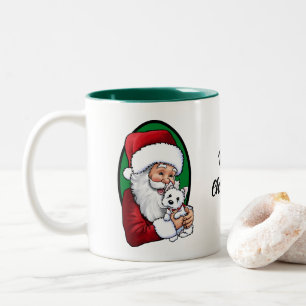 Tomte med Westie Två-Tonad Mugg
