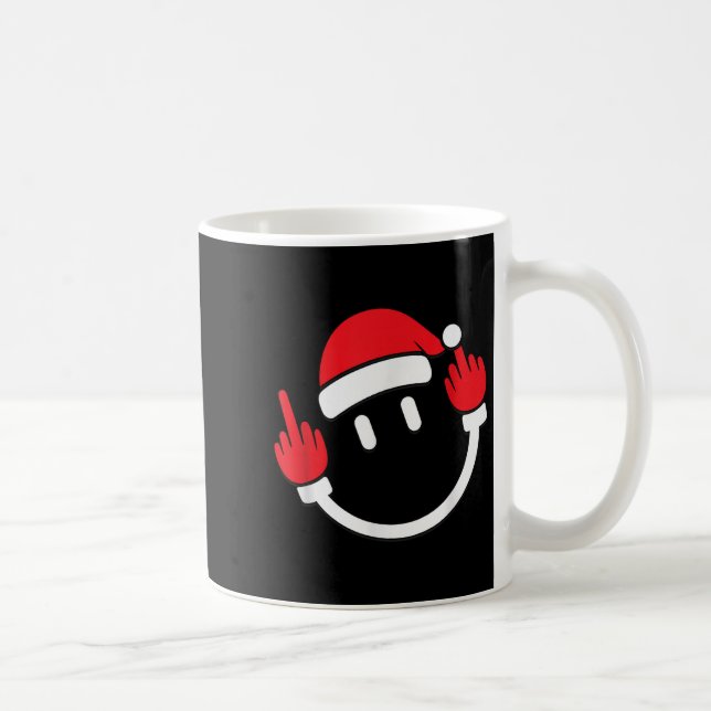 Tomte Mellanfinger Vänd Upp & Ner _ Jul Svordomar Kaffemugg (Höger)