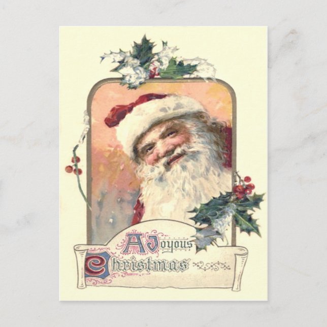 Tomte Mistel Julrosor Helg Vykort (Framsida)