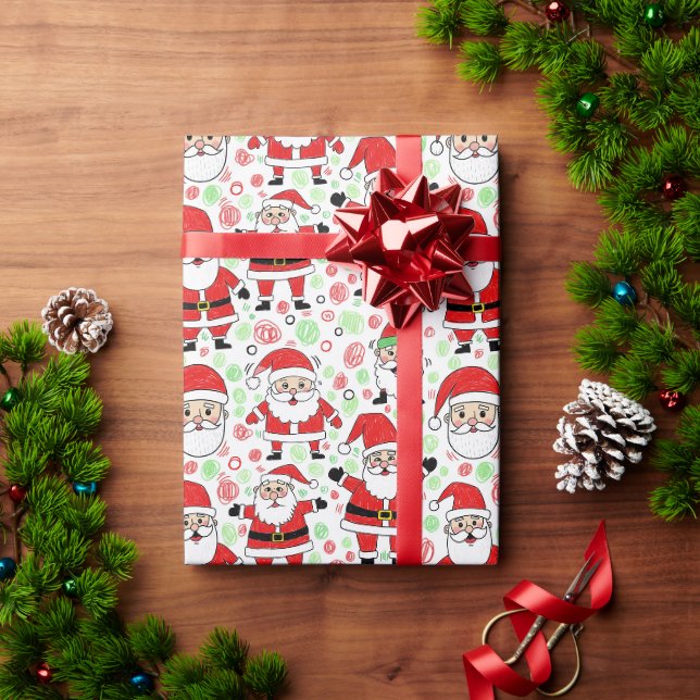 Tomte Mönster Glädjande Jul Presentpapper (Julgåva)