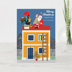 Tomte möter den portugisiska tuppen kort