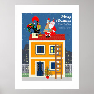Tomte möter den portugisiska tuppen poster
