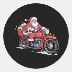 Tomte Motorcykel Biker Jul Weehnacht Runt Klistermärke