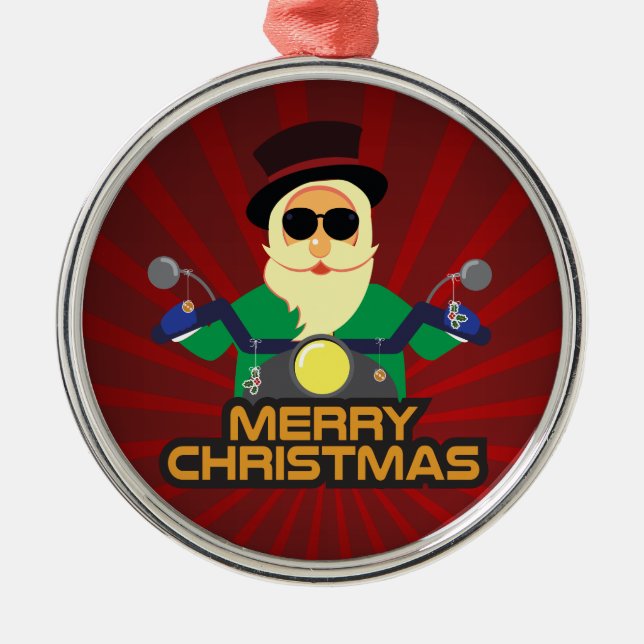 Tomte motorcyklist ornament (Framsidan)