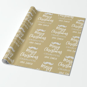 Tomte Mustasch Personlig Guld Jul Presentpapper