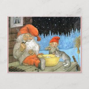 Tomte Nisse, aka jultomten Helg Vykort