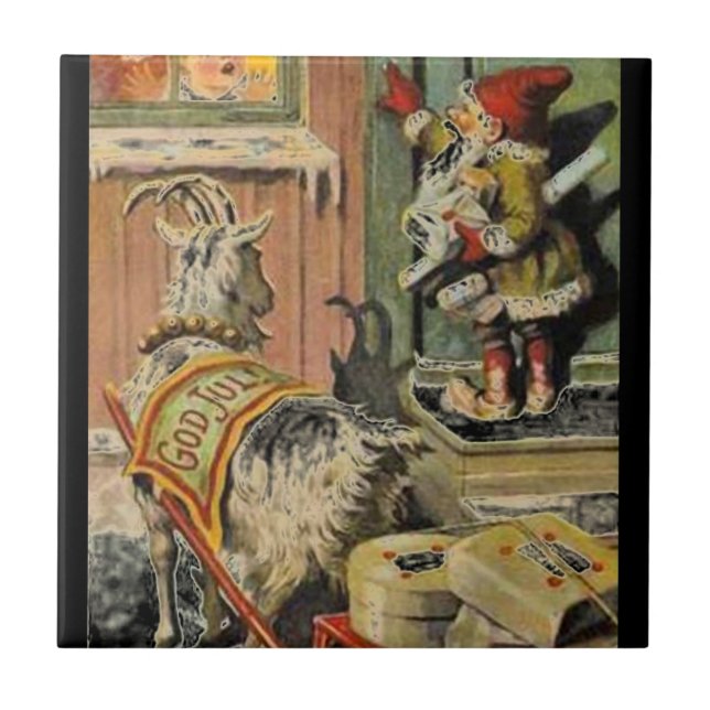 Tomte Nisse, aka jultomten Kakelplatta (Framsidan)