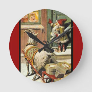 Tomte Nisse, aka jultomten Rund Klocka