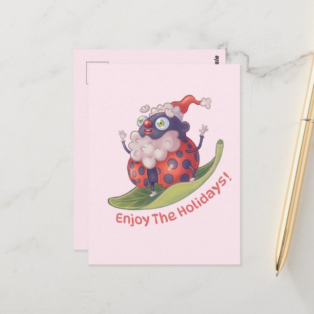 Tomte Njut av semestern  Vykort (Fram/Back In Situ)