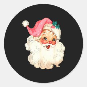 Tomte Nk Jul Ansikte Gammal Xmas Vintage Nk Runt Klistermärke