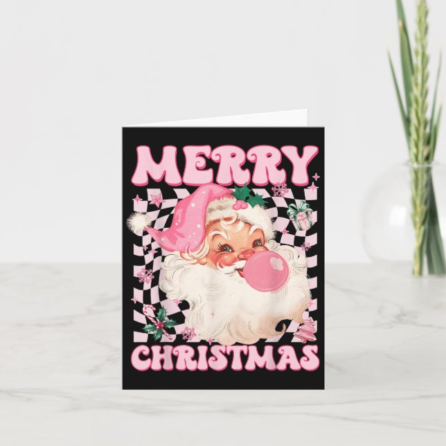 Tomte Nk Sungles Blåser Bubble Tuggummi Jul Kort (Framsida)