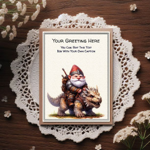 Tomte och älva-krigarens saga-bok vykort
