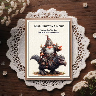 Tomte och älva-krigarens saga-bok vykort