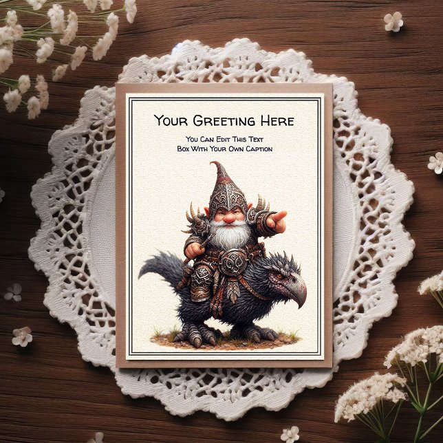 Tomte och älva-krigarens saga-bok vykort (Skapare uppladdad)