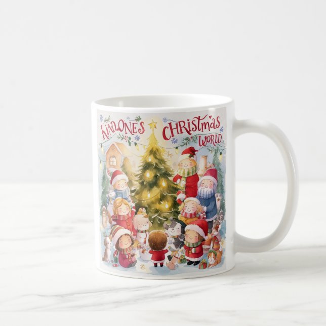Tomte och barn vid julgranen Sött  Kaffemugg (Höger)