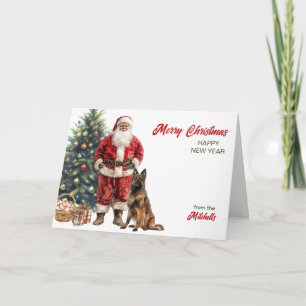 Tomte och belgisk Tervuren-valp jul Helgkort