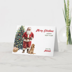 Tomte och engelsk cocker spaniel jul helgkort