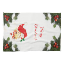 Tomte och grönska juldukar