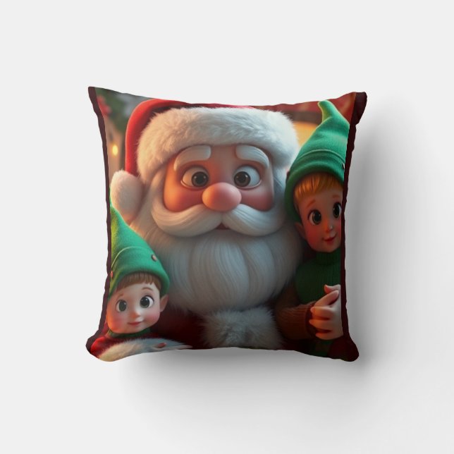 Tomte och hans tomtar kudde (Framsida)