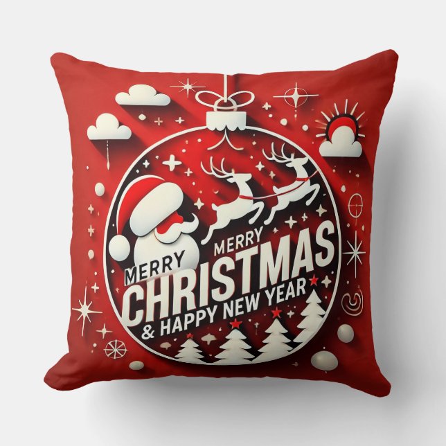 Tomte och höstdekor kudde (Framsida)