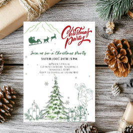 Tomte och julgran julfest inbjudningar