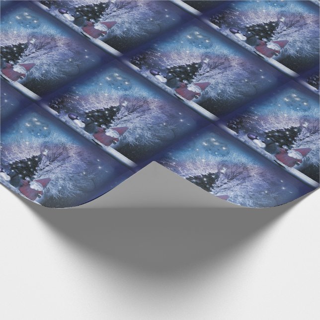 Tomte och julgran presentpapper (Hörn)