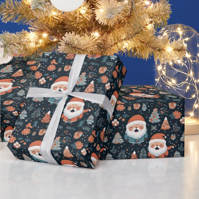 Tomte och julgranar presentpapper (Helgdagar)
