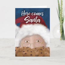 Tomte och kakor Vattenfärg Julkort