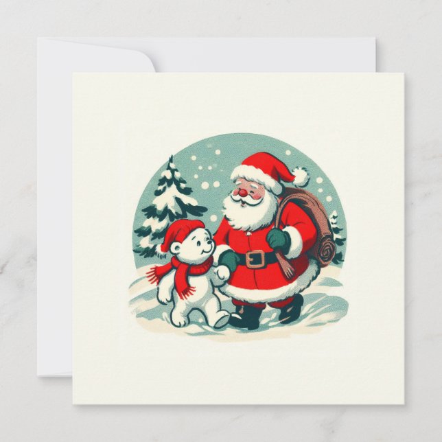 Tomte och lilla isbjörn kort (Framsida)