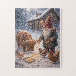 Tomte och mini Highlandko Pussel