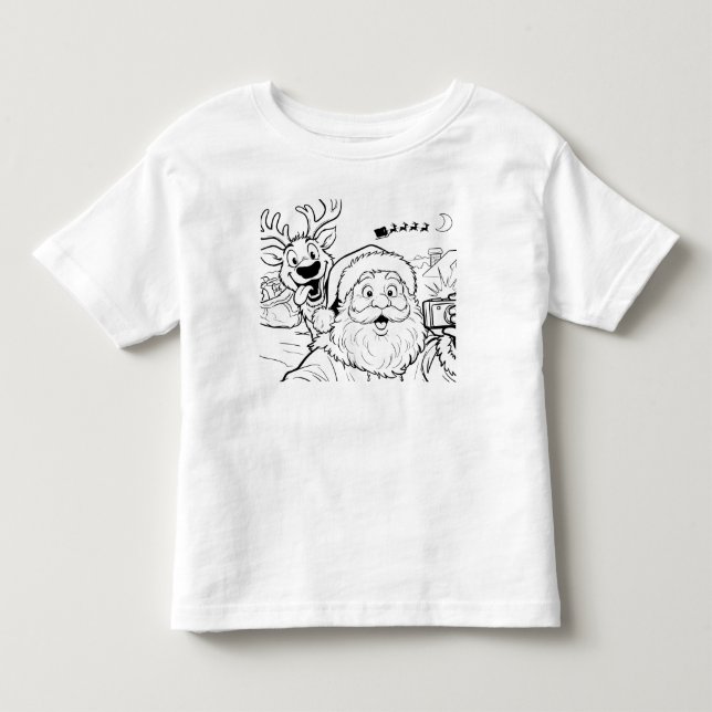 Tomte och ren självklipp t-shirt (Framsida)