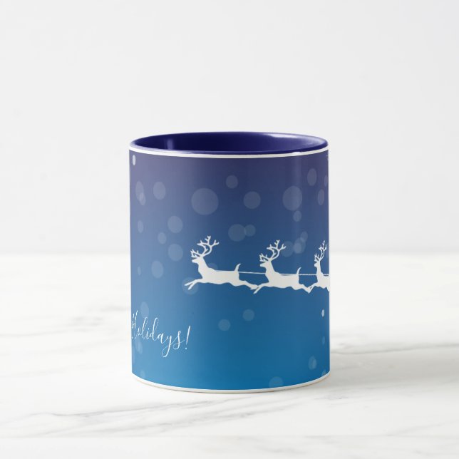 Tomte och renar - Blå jul Mugg (Center)