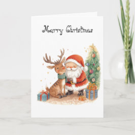 Tomte och renar fantasifull Julkort Kort