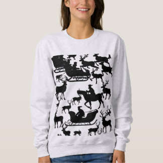 Tomte och renar jul sweatshirt för damer t shirt