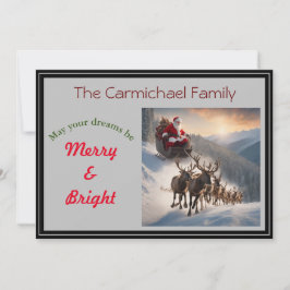 Tomte och renar på julafton julkort