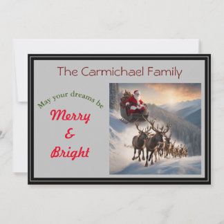 Tomte och renar på julafton julkort