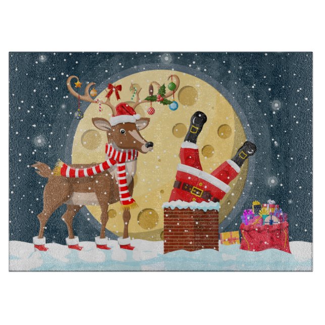 Tomte och Rudolph på taket (Framsidan)