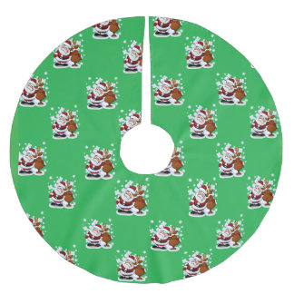 Tomte och säck julgran duk julgransmatta borstad polyester